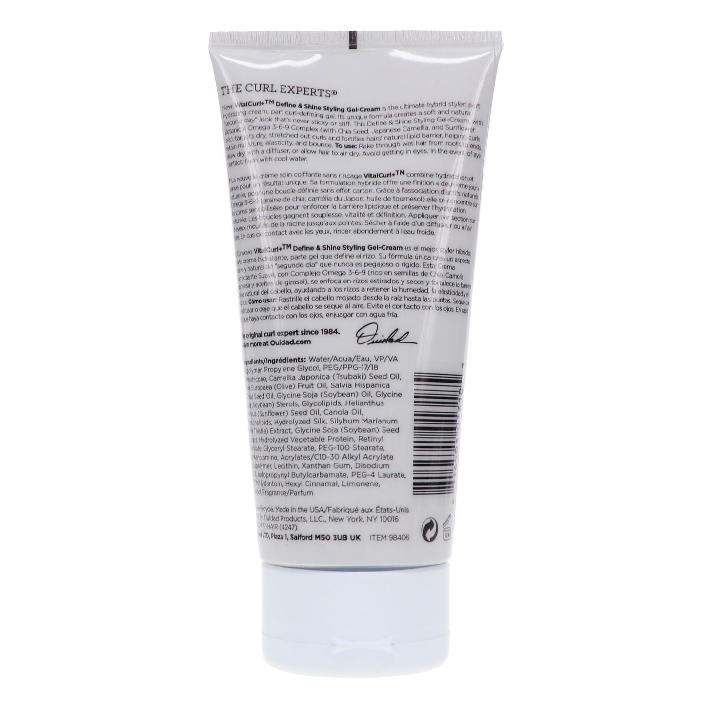 Ouidad VitalCurl+ Define & Shine Styling Gel-Cream 6 oz /