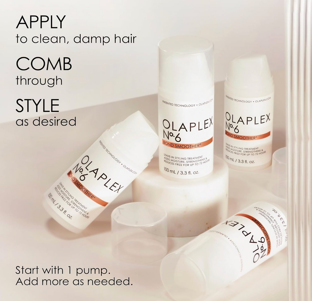 Olaplex No. 6 Bond Smoother, Leave-In Styling Hair Cream Treatment, Smooths, Conditions, & Strengthens, Frizz Control