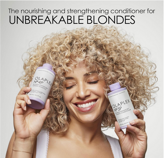 Olaplex No. 5P Blonde Enhancer Purple Toning Conditioner, Repairs, Hydrates, & Brightens All Blonde, Lightened, & Grey Hair