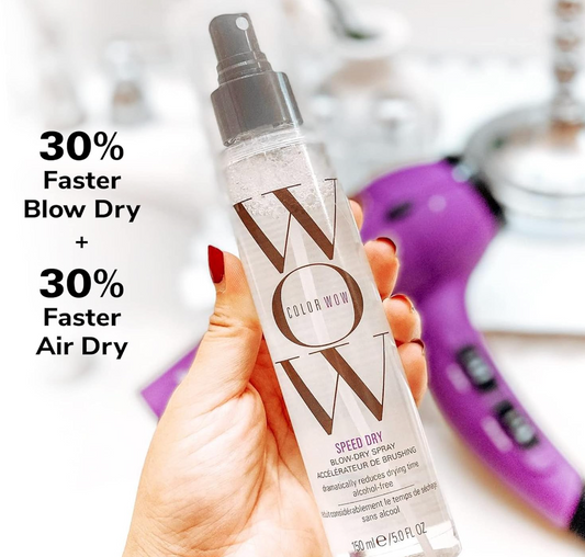 COLOR WOW Speed Dry Blow Dry Spray – Cut Blow Dry Time by 30% | Heat Protectant, Prevent Breakage | Cruelty-Free & Gluten-Free