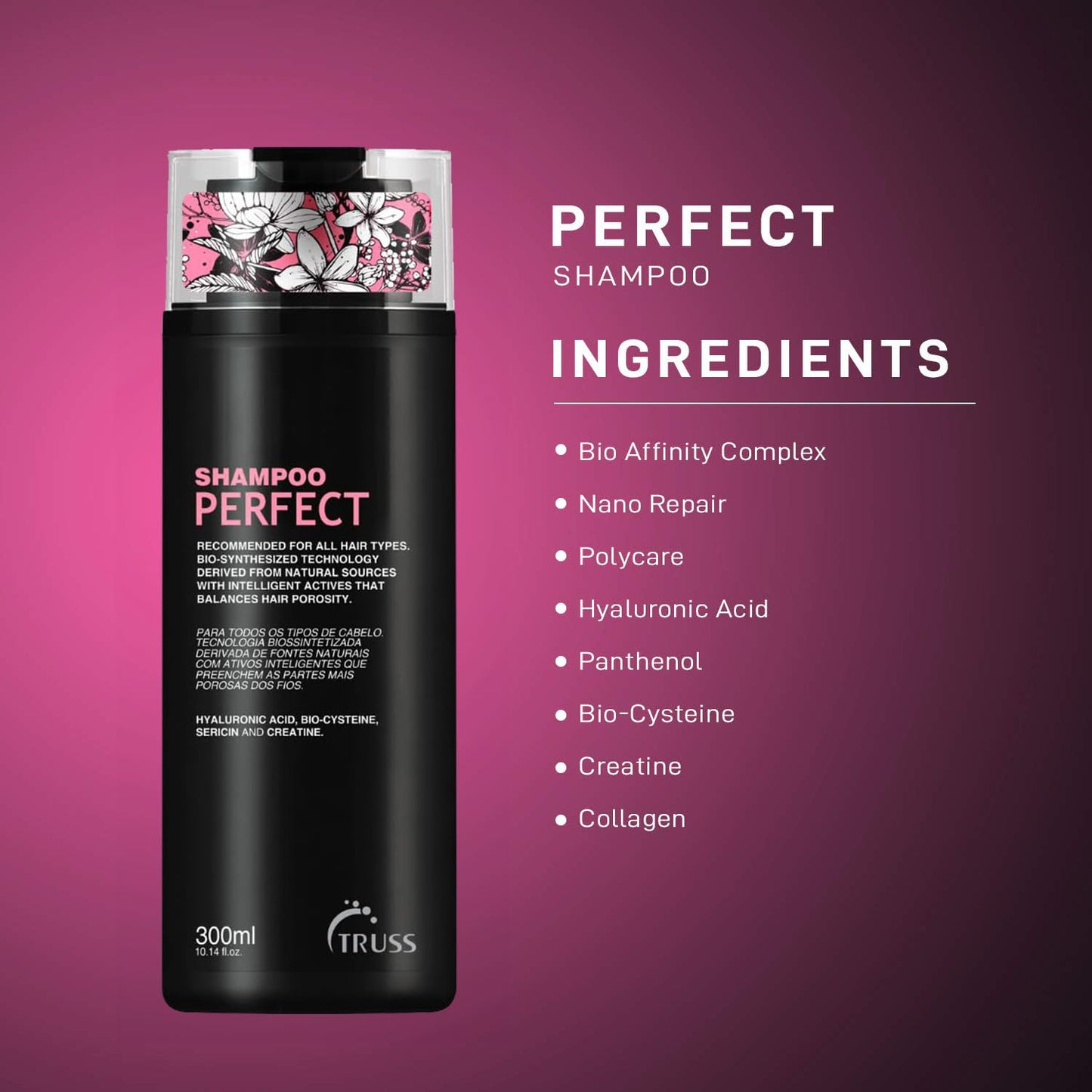 Truss Perfect Shampoo and conditioner - For All Hair Types, Promotes Healthy Growth For Younger looking, Silkier Hair. Perfect Treatment For Roots To Ends. No Dyes, Ph Balanced